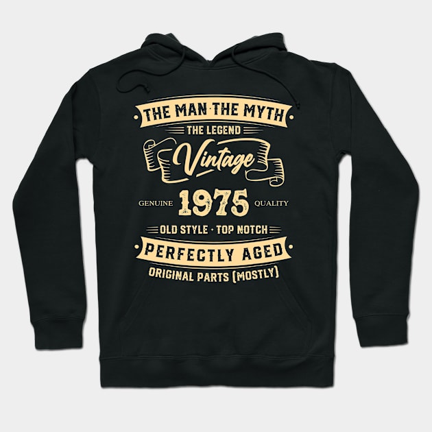 The Legend Vintage 1975 Perfectly Aged Hoodie by Hsieh Claretta Art